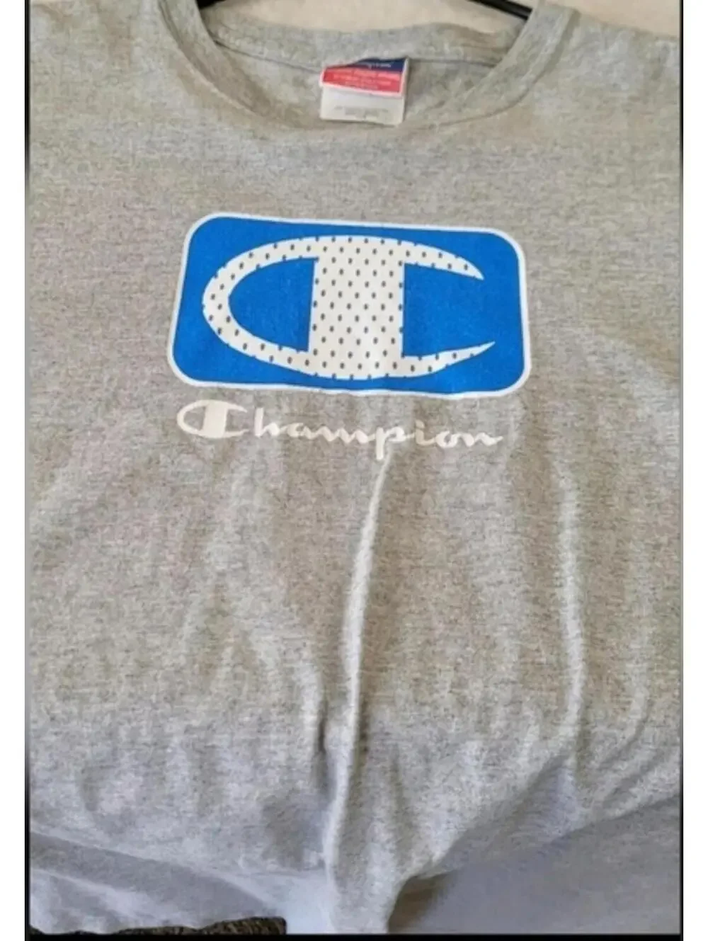 Vintage Champion Label - CHAMPION Big "C" Logo T-Shirt GRAY Short Sleeve Men's L - Picture 3 of 7